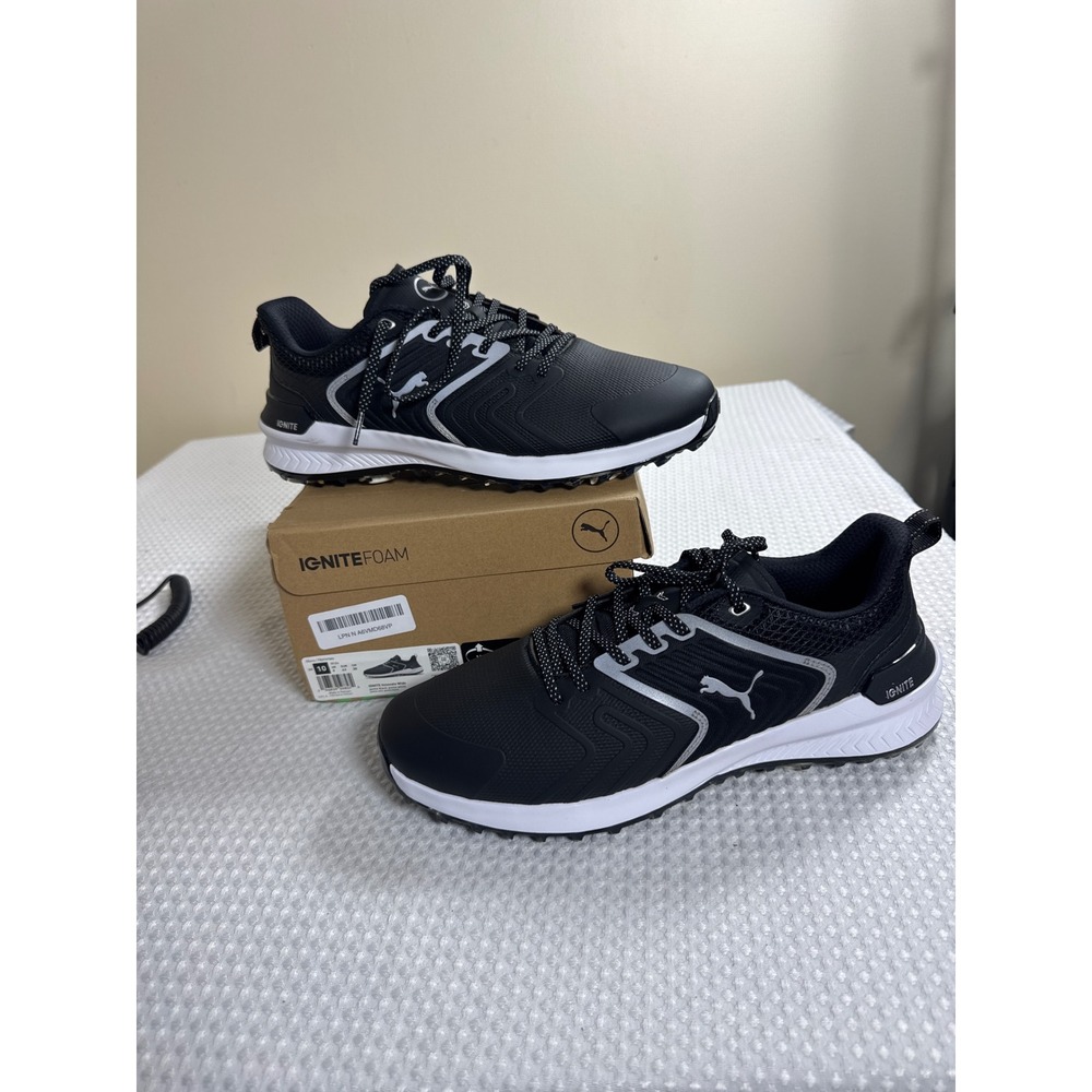 Puma Golf Shoes Mens 10 Ignite 309711-03 Black Spiked Wide NIB